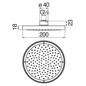 Верхний душ Nobili AD139/10CBM Черный матовый — фото 2, Верхние души