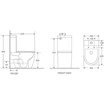 Унитаз компакт D&K Matrix DT1397016 с бачком и сиденьем Микролифт — фото 6, Напольные унитазы