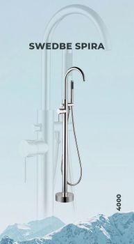 Смеситель для ванны Swedbe Spira 4000 Хром — фото 3, Смесители напольные