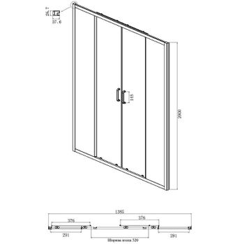 Душевой уголок Ambassador Forsa 140х120 17021109AX-120AX профиль Хром стекло прозрачное — фото 2, Прямоугольные душевые уголки