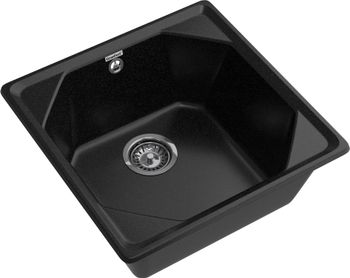 GRANFEST Мойка UNIQUE 500 1-чаша 500*500мм черный арт.GF- — фото 1, Кухонные мойки