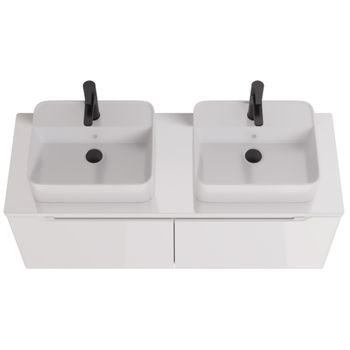 Тумба W, 125 см, подвесная, для умывальника "Гармония" 125 см или стеклянной столешницы W, 2 ящика,  — фото 13, Тумбы под раковину