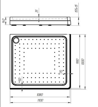 Акриловый поддон для душа Radomir 110x100x17 L 1-11-0-1-0-123 Белый — фото 2, Акриловые душевые поддоны