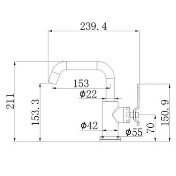 Смеситель для раковины Bronze de Luxe 1760'S 1178CG Золото матовое — фото 5, Смесители для раковины