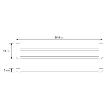 Kammel K-8340WHITE Держатель полотенец двойной — фото 4, Полотенцедержатели
