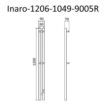 Электрический полотенцесушитель Маргроид Inaro 1200x60 Inaro-1206-1049-9005R правый Черный матовый — фото 5, Электрические полотенцесушители
