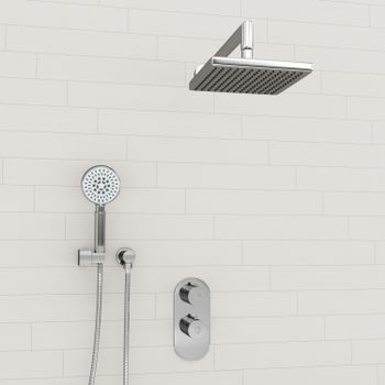 A16028 Thermo Встраиваемый комплект для душа с верхней душевой насадкой и лейкой — фото 2, Встраиваемые душевые комплекты