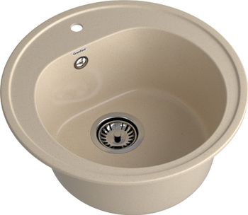 GRANFEST Мойка RONDO 510 1-чаша D-508мм кашемир арт.GF- — фото 1, Кухонные мойки