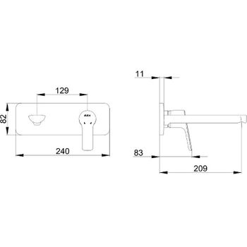 Смеситель для раковины E.C.A. Luna 102167606EX-K Хром — фото 2, Смесители для раковины
