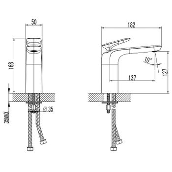 Смеситель для раковины AQUAme Como AQM6510MB Черный матовый — фото 2, Смесители для раковины