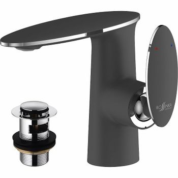 Смеситель для раковины Rossinka RS30-11B Черный матовый Хром — фото 1, Смесители для раковины