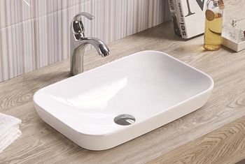 Раковина CeramaLux 50 E408D Белая глянцевая — фото 3, Раковины встраиваемые сверху