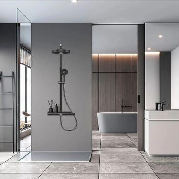 Душевая система AQUAme AQM8010B Черная — фото 3, Душевые стойки