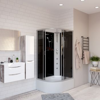 Душевая кабина Niagara Classic NG-2510-14RBKTG (120х80х210) высокий поддон(40см),стекло тонированное — фото 1, Душевые кабины