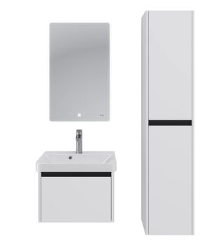 Тумба Luxury, 55 см, подвесная, 1 ящик, белый матовый — фото 6, Тумбы под раковину