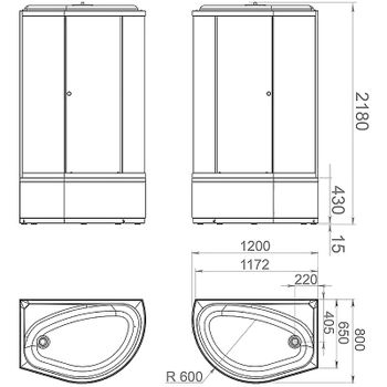 Душевая кабина Melodia della vita Classica 120x80 L MB01014 без гидромассажа — фото 3, Душевые кабины