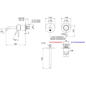 Смеситель для раковины Remer X-Style X15LCNO Черный матовый — фото 2, Смесители для раковины