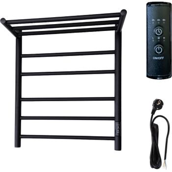 Электрический полотенцесушитель Маргроид Вид 10 600x500 10-6050-1051-9005R с полкой правый Черный ма — фото 1, Электрические полотенцесушители