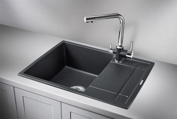 Granula-6501, ЧЁРНЫЙ, кухонная мойка, кварц — фото 2, Кухонные мойки