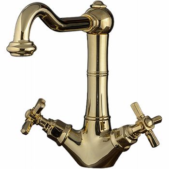 Смеситель для раковины Gattoni TRD TR300/18D0 Золото 24 карат — фото 1, Смесители для раковины
