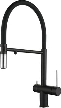 Rivelato Смеситель для кухни Adria U-обр. гибкий излив с краном питьевой воды D-35мм antracite cromo — фото 1, Смесители для кухни