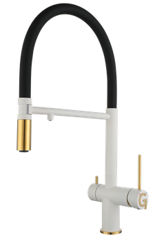 Rivelato Смеситель для кухни Adria U-обр. гибкий излив с краном питьевой воды D-35мм brina oro арт — фото 1, Смесители для кухни