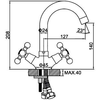 Смеситель для раковины Ledeme H19 1119L Хром — фото 2, Смесители для раковины