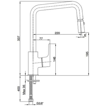 Смеситель для кухни E.C.A. Luna 102118049EX Хром — фото 2, Смесители для кухни