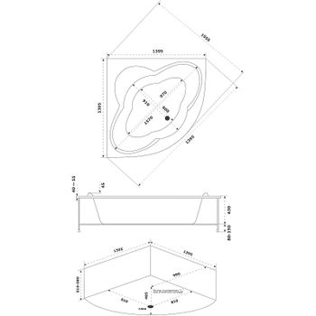 Акриловая ванна Bas Имейджен 139х139 В 00056 без гидромассажа — фото 2, Акриловые ванны