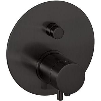 Смеситель для душа Remer Minimal Thermo NT09KBCFP с термостатом Черный брашированный хром — фото 1, Смеситель для душа