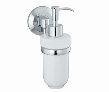 Аксесс Rhein K-6299C Дозатор жидкого мыла, навесной (блистер), КЕРАМИКА, хром, WasserKRAFT — фото 3, Дозаторы