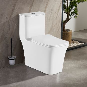 Унитаз моноблок Azario Gressa AZ-1111 с бачком и сиденьем Микролифт — фото 1, Напольные унитазы