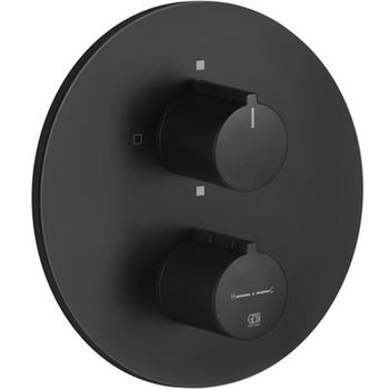 Смеситель для душа Gessi Emporio Via tortona 38777#299 с термостатом Черный матовый — фото 1, Смеситель для душа