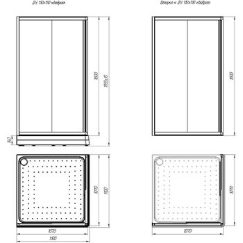 Душевой уголок Radomir Дрим 110x110 1-03-6-0-0-1200 профиль Черный стекло прозрачное — фото 3, Квадратные душевые уголки