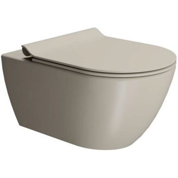 Унитаз GSI Pura 881508 подвесной Creta opaco без сиденья — фото 1, Подвесные унитазы