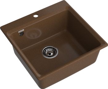 GRANFEST Мойка LEVEL 510 1-чаша 510*500мм терракот арт.GF- — фото 1, Кухонные мойки