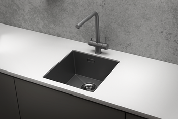 Granula-4445U, ГРАФИТ МАТОВЫЙ, стальная кухонная мойка — фото 2, Кухонные мойки