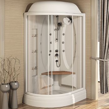 Душевая кабина Radomir Гранд 123x93 R 1-05-1-2-0-1160 профиль Белый стекло прозрачное — фото 1, Душевые кабины