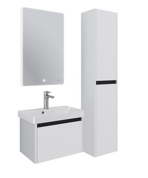 Тумба Luxury, 55 см, подвесная, 1 ящик, белый матовый — фото 5, Тумбы под раковину