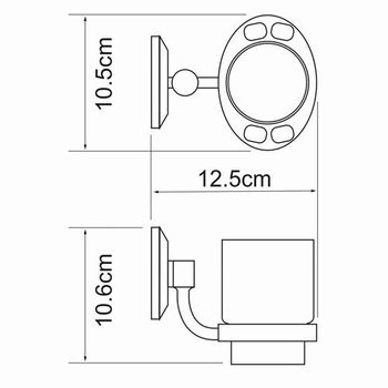 Аксесс Rhein K-6228CO Подстаканник одинарный (блистер),КЕРАМИКА,хром, WasserKRAFT — фото 4, Прочие аксессуары и комплектующие