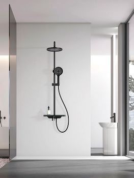 Душевая система AQUAme AQM8002B Черная матовая — фото 6, Душевые стойки