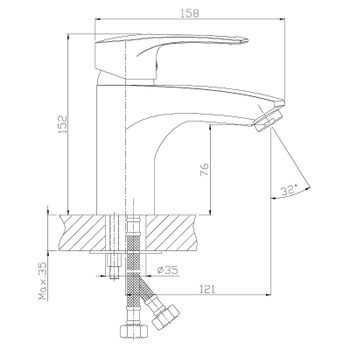 Смеситель для раковины Rossinka T40-15 с гигиеническим душем Хром — фото 2, Смесители для раковины