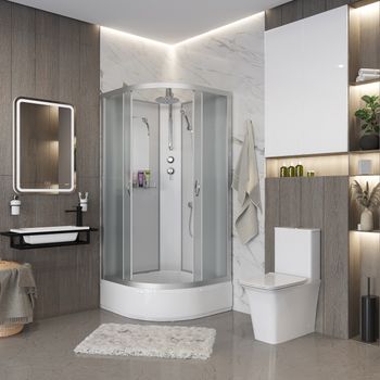 Душевая кабина Niagara Classic NG-3301-14BKT (90х90х210) средний поддон(26см),стекло матовое,4 места — фото 3, Душевые кабины