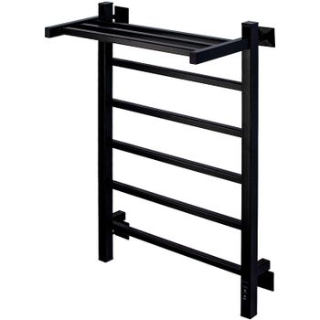 Электрический полотенцесушитель Comfysan Marte-K EC-6 80x50 012632 с полкой Черный матовый — фото 1, Электрические полотенцесушители