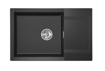 Granula-ES-7807, ЧЁРНЫЙ, кухонная мойка, кварц, ESTETICA — фото 2, Кухонные мойки