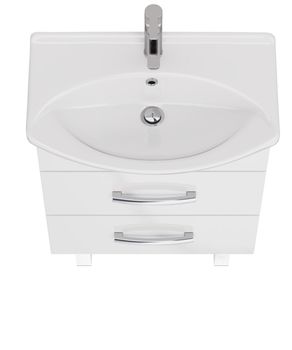 Тумба ALDA, 65 см , подвесная/напольная, 2 ящика. белый глянец, под ум. Лагуна 65 — фото 3, Тумбы под раковину