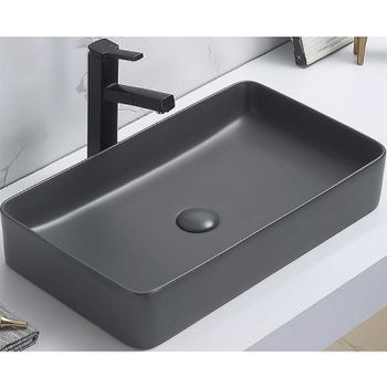 Раковина-чаша CeramaLux 60 78189MDH-2 Серая — фото 1, Раковины накладные