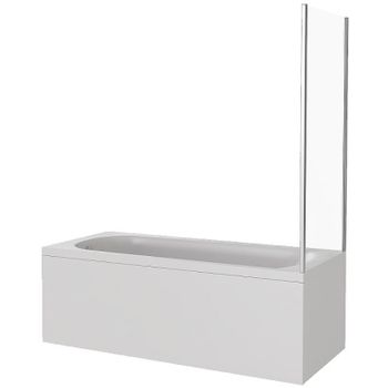 Шторка на ванну Good Door Screen 80 SP-80-G-CH профиль Хром стекло рифленое — фото 1, Неподвижные шторки для ванной