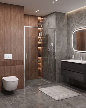 Душевая дверь CEZARES MOLVENO-BF-1-110-C-Cr-IV — фото 1, Душевые двери в нишу