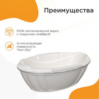 Акриловая ванна Radomir Fra Grande Гранада 185x119 4-01-0-0-1-403 без гидромассажа — фото 3, Акриловые ванны